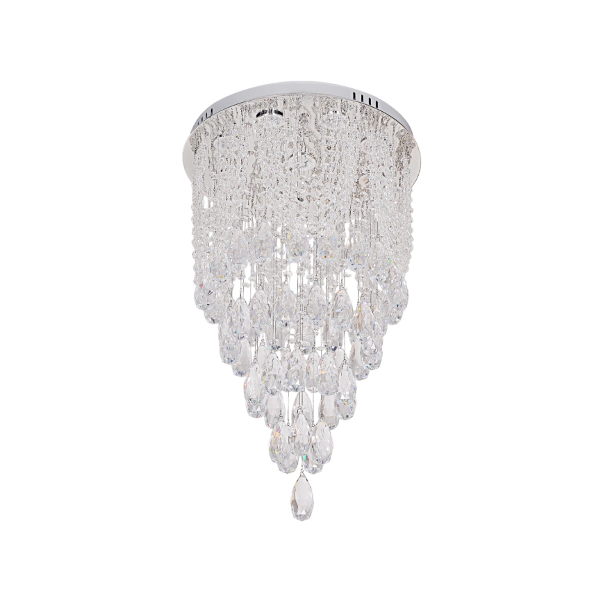 LED kristallen plafondlamp MAJURO LED/30W/230V Ø 40 cm glanzend chroom + afstandsbediening
