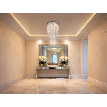 LED kristallen plafondlamp MAJURO LED/30W/230V Ø 40 cm glanzend chroom + afstandsbediening