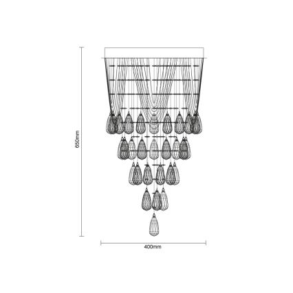 LED kristallen plafondlamp MAJURO LED/30W/230V Ø 40 cm glanzend chroom + afstandsbediening