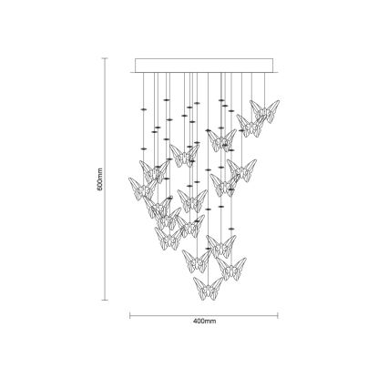LED-kristallen plafondlamp MURU LED/24W/230V Ø 40 cm glanzend chroom + afstandsbediening