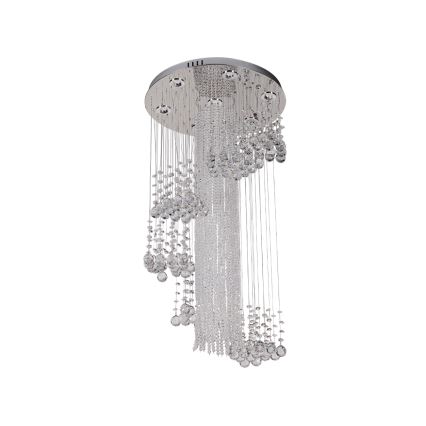 LED kristallen plafondlamp NAURU LED/24W/230V diam. 45 cm glanzend chroom + afstandsbediening