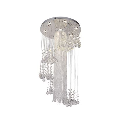 LED kristallen plafondlamp NAURU LED/24W/230V diam. 45 cm glanzend chroom + afstandsbediening
