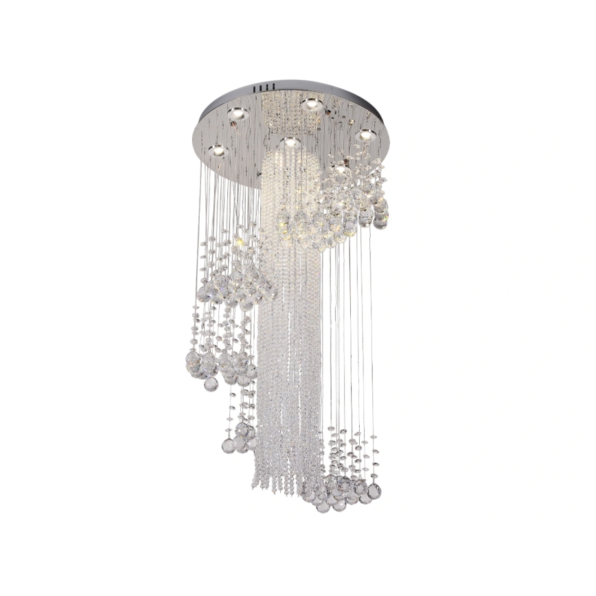 LED kristallen plafondlamp NAURU LED/24W/230V diam. 45 cm glanzend chroom + afstandsbediening