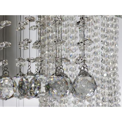 LED kristallen plafondlamp NAURU LED/24W/230V diam. 45 cm glanzend chroom + afstandsbediening