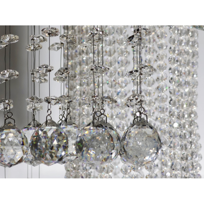 LED kristallen plafondlamp NAURU LED/24W/230V diam. 45 cm glanzend chroom + afstandsbediening