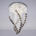 LED kristallen plafondlamp NAURU LED/30W/230V Ø 40 cm glanzend chroom/zwart + afstandsbediening