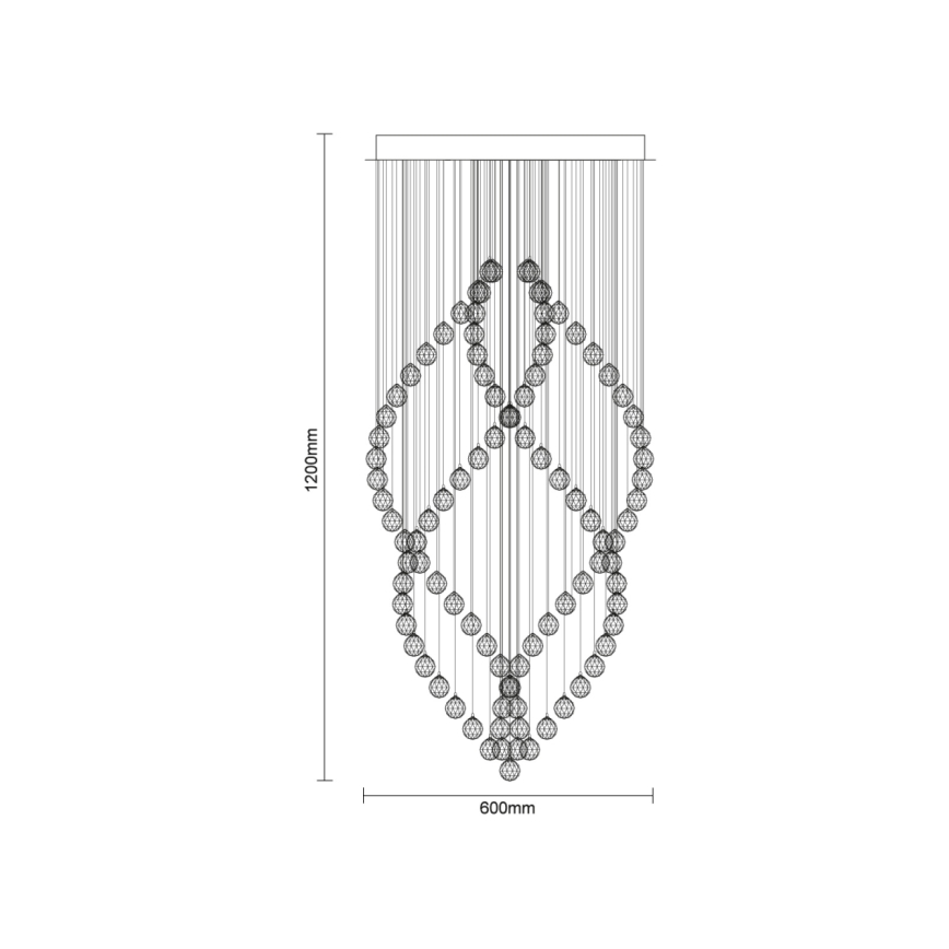 LED-kristallen plafondlamp NAURU LED/30W/230V Ø 60 cm glanzend chroom + afstandsbediening