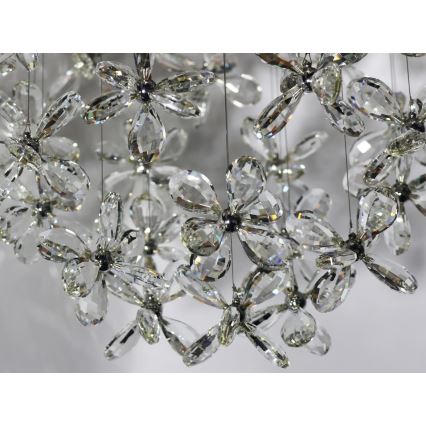 LED-kristallen plafondlamp SAMOA LED/30W/230V Ø 40 cm glanzend chroom + afstandsbediening