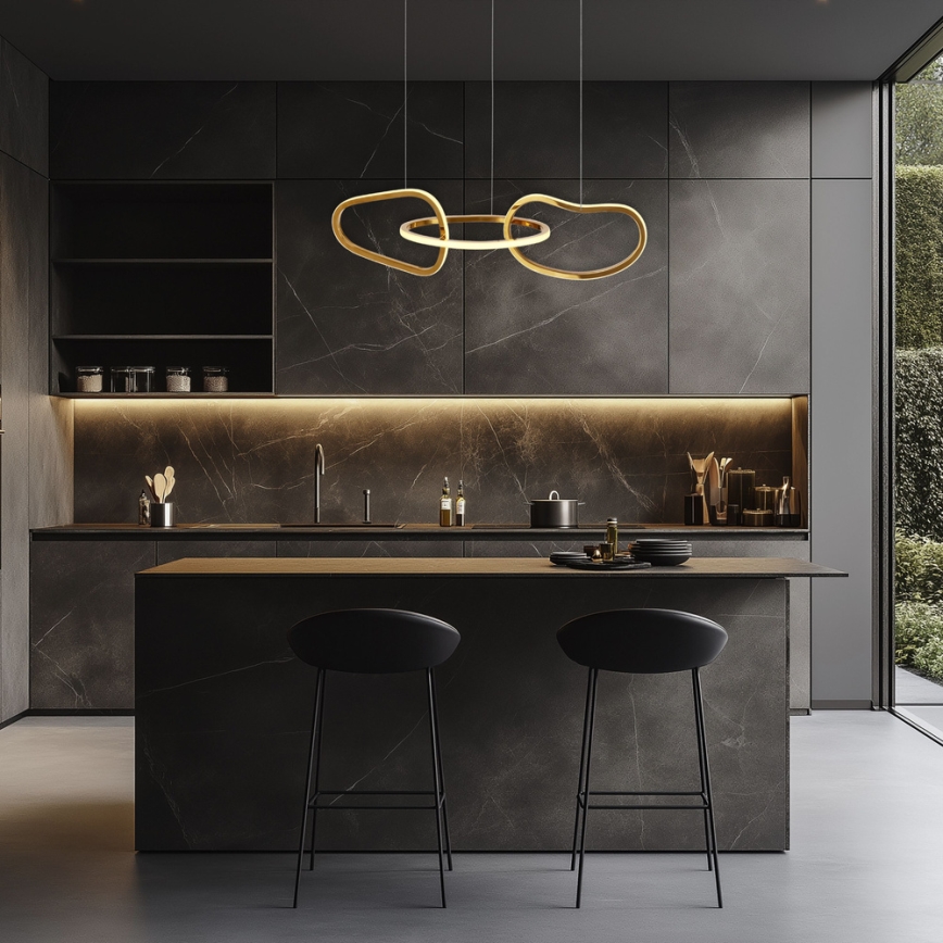 LED-kroonluchter aan kabel ANNELI LED/30W/230V 80 cm goud