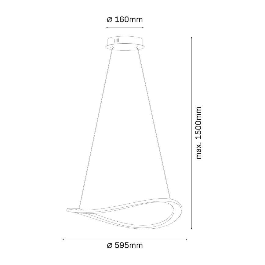 LED-kroonluchter aan kabel CASHMERE LED/40W/230V Ø 59,5 cm beige