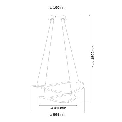 LED-kroonluchter aan kabel CASHMERE LED/75W/230V Ø 59,5 beige