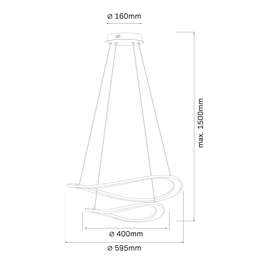 LED-kroonluchter aan kabel CASHMERE LED/75W/230V Ø 59,5 beige