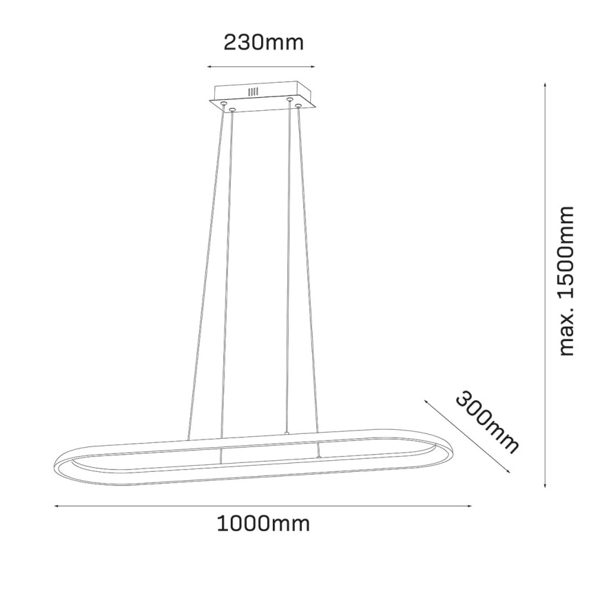 LED-kroonluchter aan kabel CASHMERE LED/80W/230V 30x100 cm beige