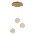 LED-kroonluchter aan kabel CREMONA 3xLED/5W/230V 3000K goud