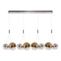 LED-kroonluchter aan kabel ENNA 12xG9/5W/230V 3000K rookkleurig/goud