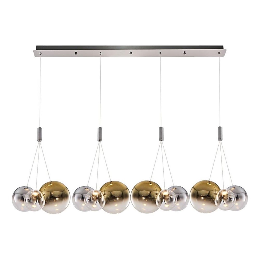 LED-kroonluchter aan kabel ENNA 12xG9/5W/230V 3000K rookkleurig/goud