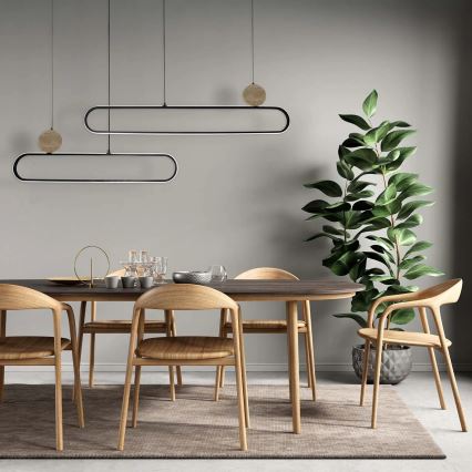 LED-kroonluchter aan kabel FLORENTYNA LED/48W/230V 4000K zwart/beige