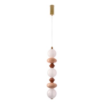 LED kroonluchter aan kabel FLORES LED/20W/230V goud/oranje/bruin