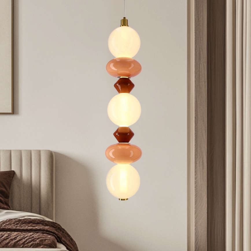 LED kroonluchter aan kabel FLORES LED/20W/230V goud/oranje/bruin