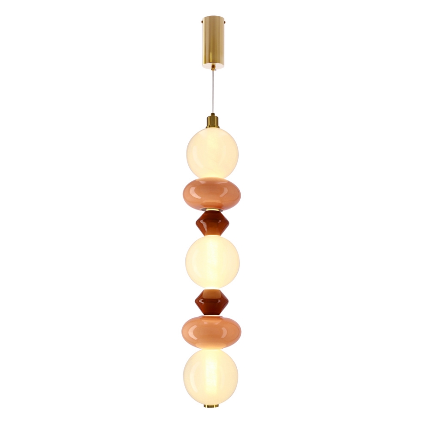 LED kroonluchter aan kabel FLORES LED/20W/230V goud/oranje/bruin