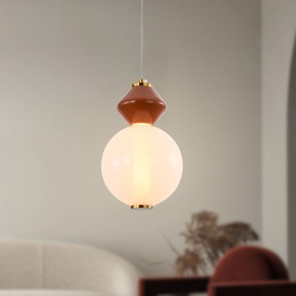LED-kroonluchter aan kabel FLORES LED/7W/230V goud/bruin