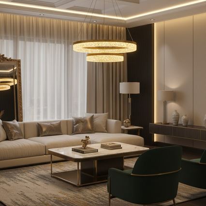 LED-kroonluchter aan kabel GALA LED/54W/230V Ø 60 cm goud