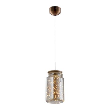LED-kroonluchter aan kabel JAR LED/5W/230V koper/hout