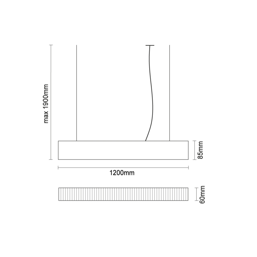 LED-kroonluchter aan kabel LED/55W/230V 3000/4000/6500K 120 cm wit