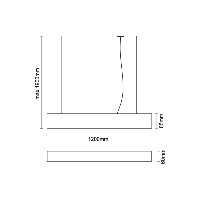 LED-kroonluchter aan kabel LED/55W/230V 3000/4000/6500K 120 cm wit