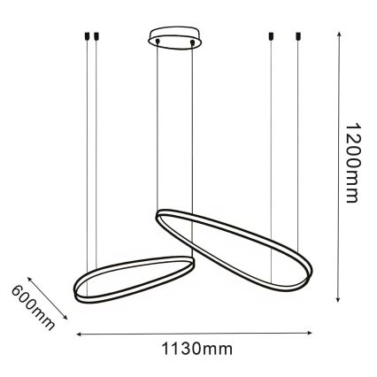 LED-kroonluchter aan kabel MICHELLE LED/48W/230V 4000K zwart