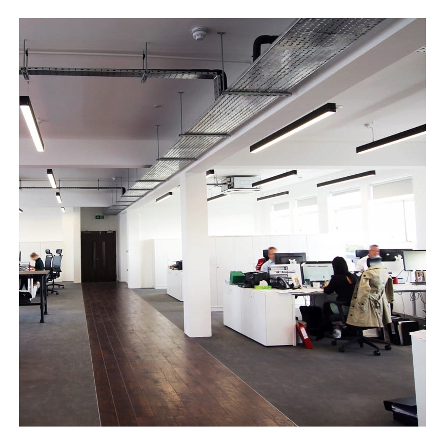 LED-kroonluchter aan kabel/opbouw LED/44W/230V 4000K 120 cm zwart