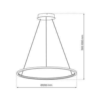 LED-kroonluchter aan kabel SATURNO LED/65W/230V Ø 120 cm IP44 zwart