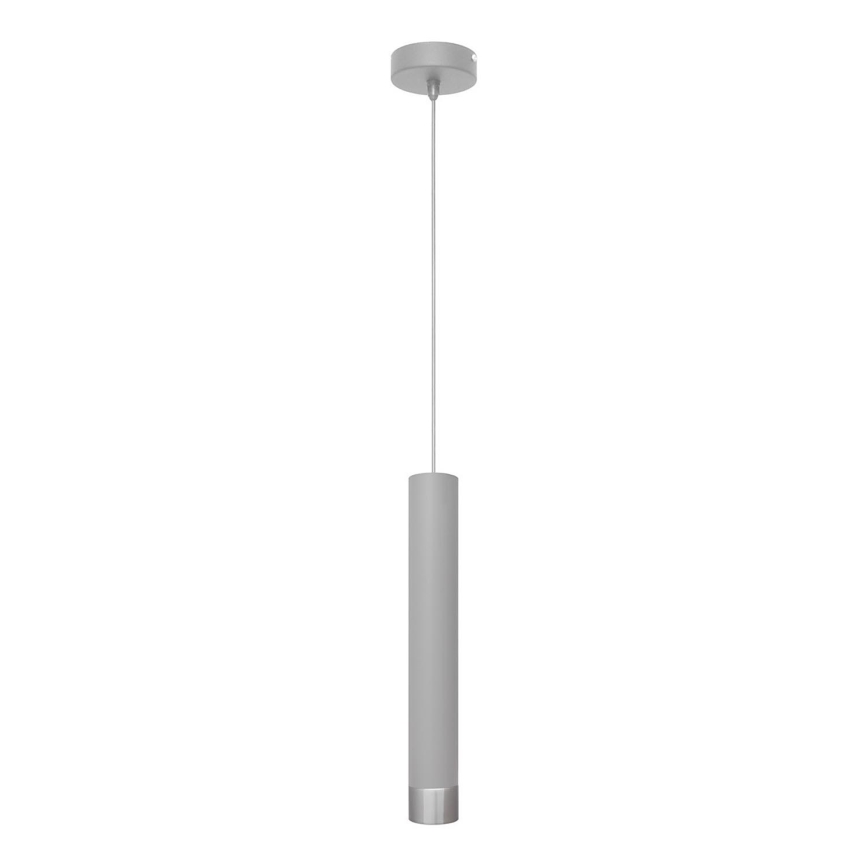 LED-kroonluchter aan kabel TUBA 1xGU10/4,8W/230V grijs/mat chroom
