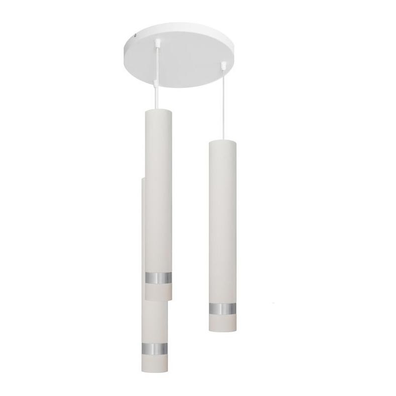 LED-kroonluchter aan kabel TUBA 3xGU10/4,8W/230V wit/glanzend chroom