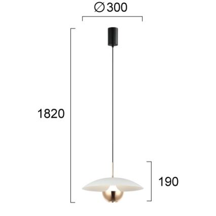 LED-kroonluchter aan kabel VALIA LED/9W/230V wit/goud