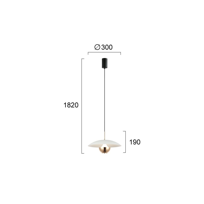 LED-kroonluchter aan kabel VALIA LED/9W/230V wit/goud