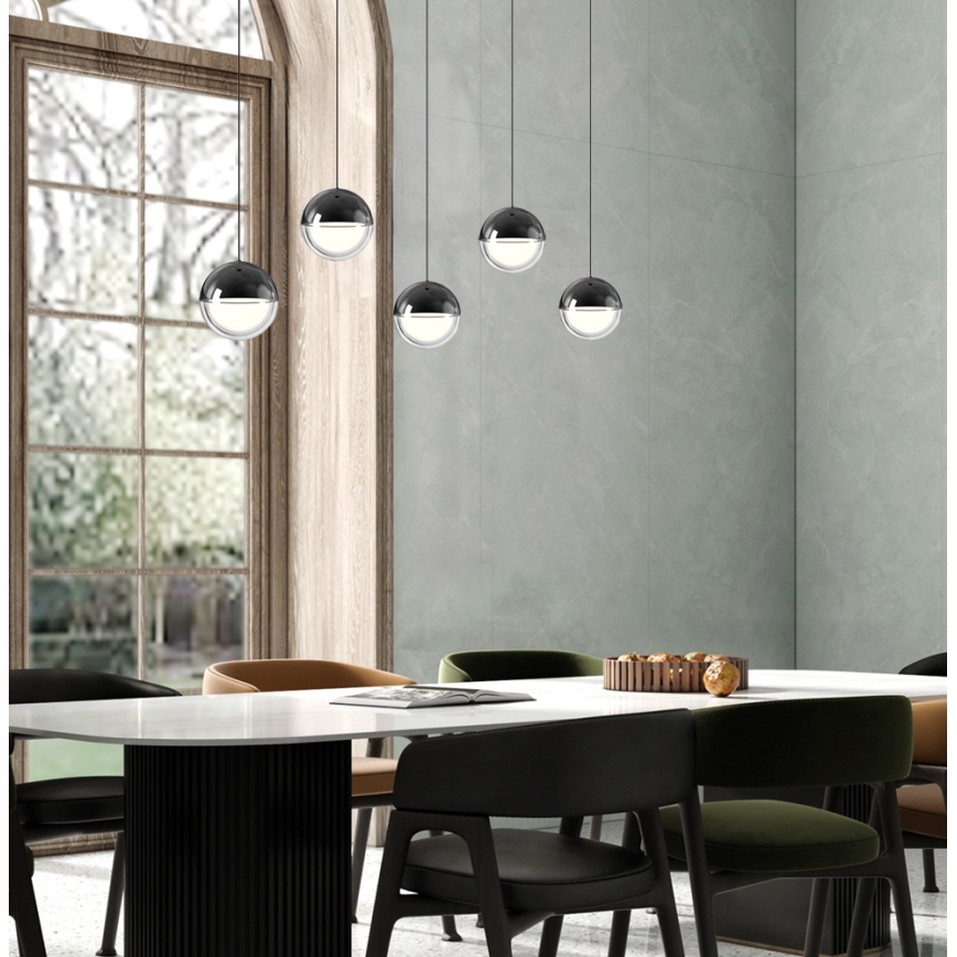 LED-kroonluchter aan kabel ZIREA LED/30W/230V zwart