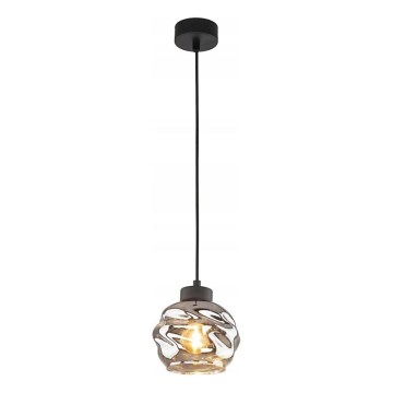 LED-kroonluchter aan kabel ZULIA 1xE27/15W/230V zwart/gerookt