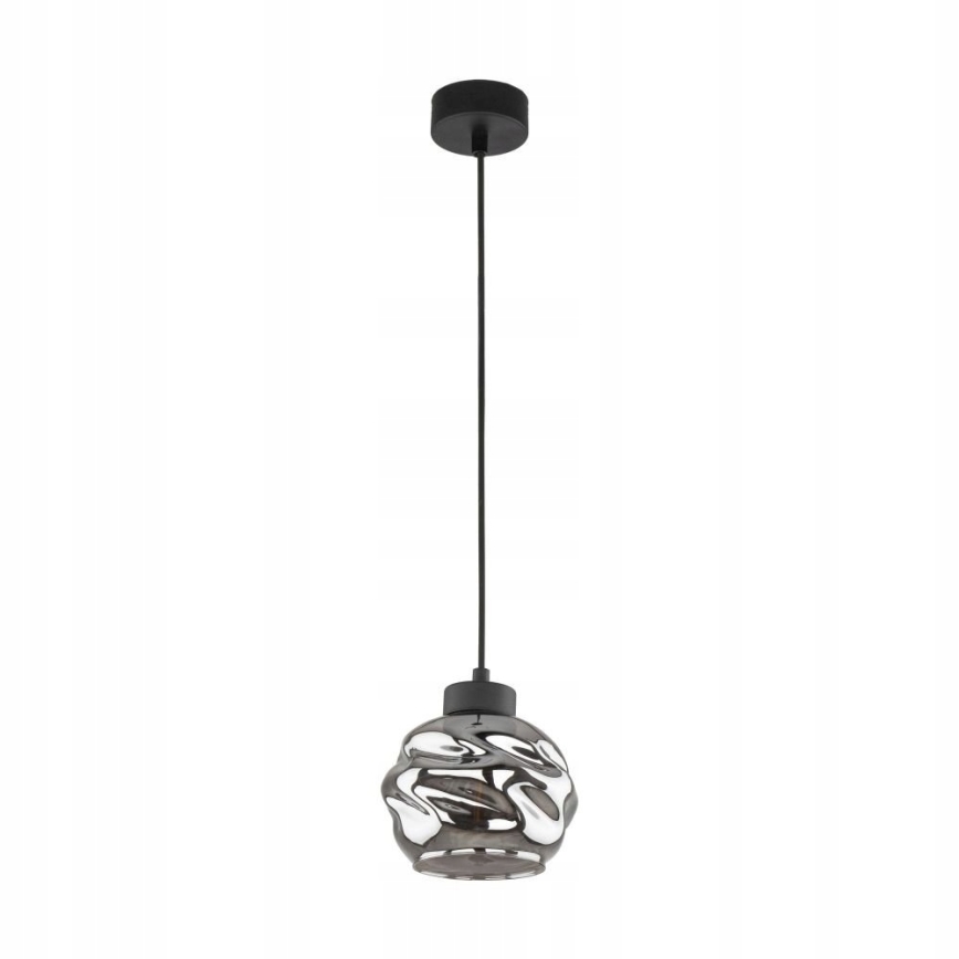 LED-kroonluchter aan kabel ZULIA 1xE27/15W/230V zwart/gerookt