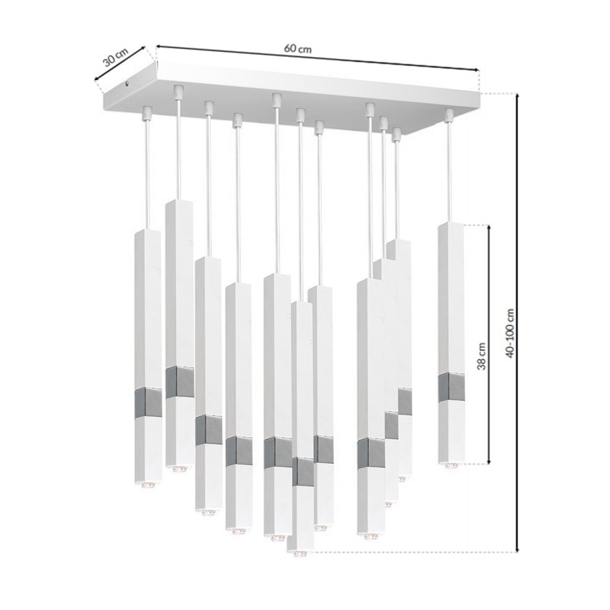 LED Kroonluchter aan koord CASTRO 11xG9/7W/230V