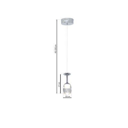 LED Kroonluchter aan koord COPPA 1xLED/5W/230V