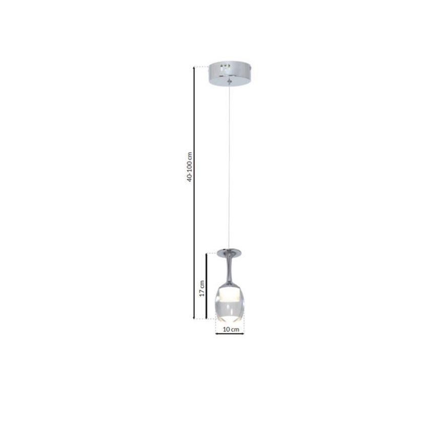 LED Kroonluchter aan koord COPPA 1xLED/5W/230V
