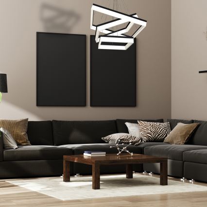 LED Kroonluchter aan koord NERO 3x LED / 140W / 230V