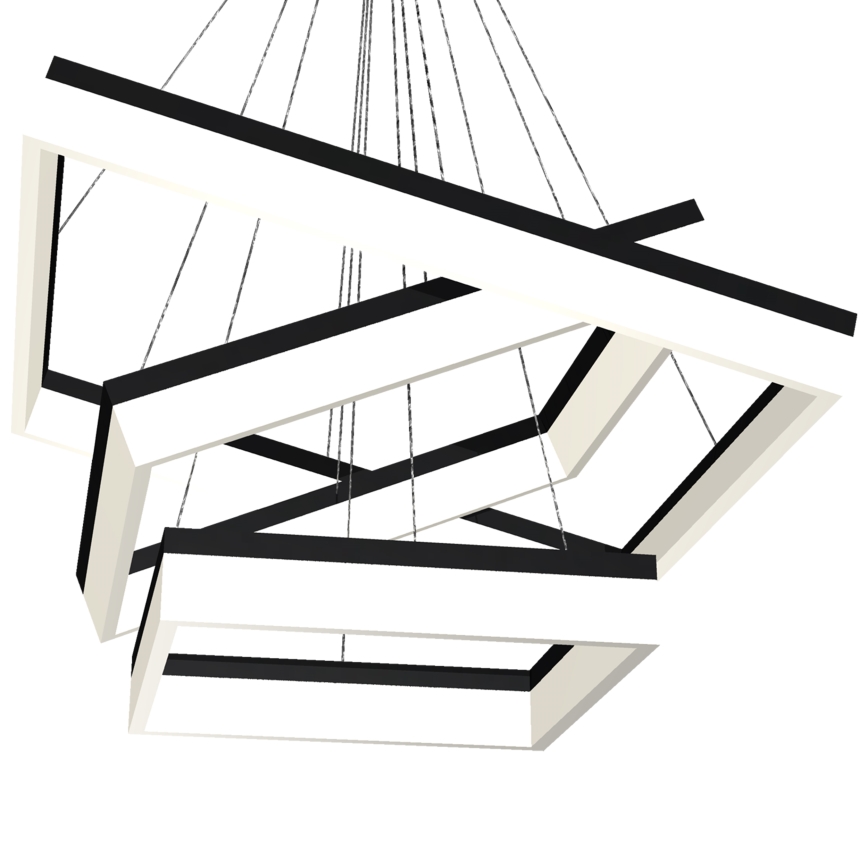 LED Kroonluchter aan koord NERO 3x LED / 140W / 230V