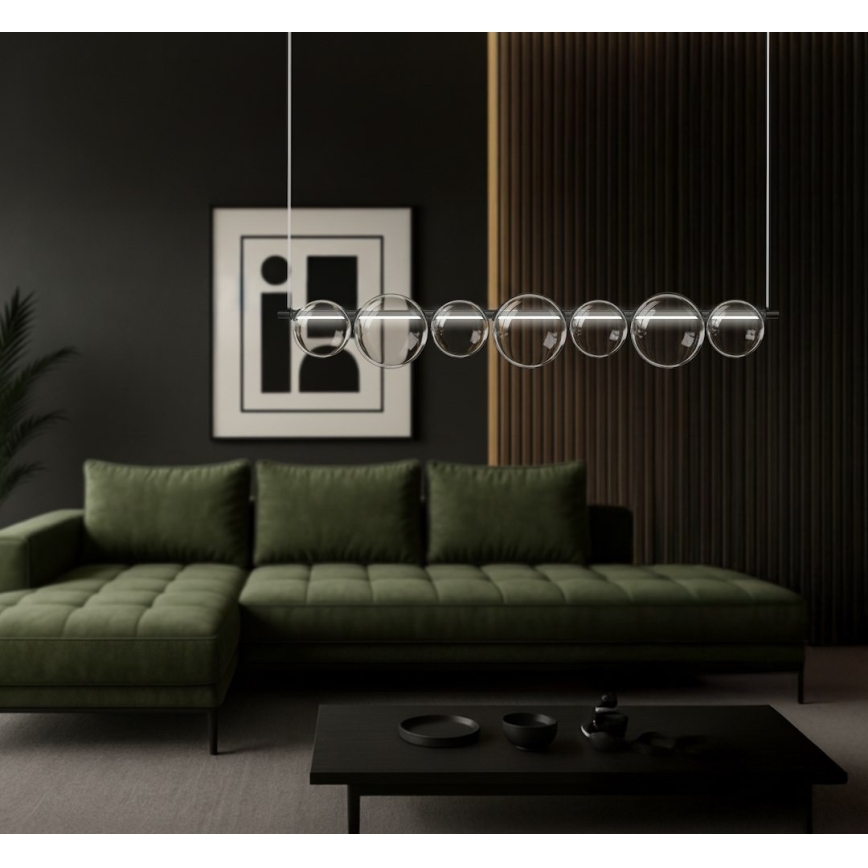 LED-kroonluchter met kabel ATOLA LED/19W/230V zwart/helder