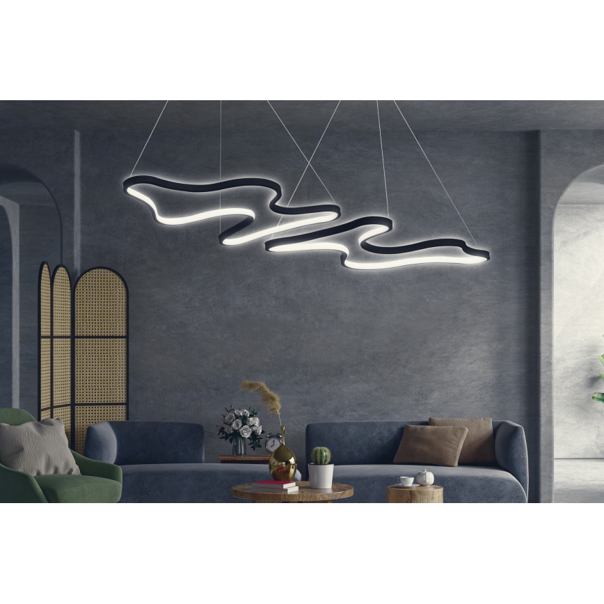 LED-kroonluchter met kabel DUPLE ARTISAN LED/80W/230V 6500K zwart