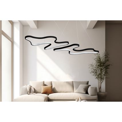 LED-kroonluchter met kabel DUPLE ARTISAN LED/80W/230V 6500K zwart