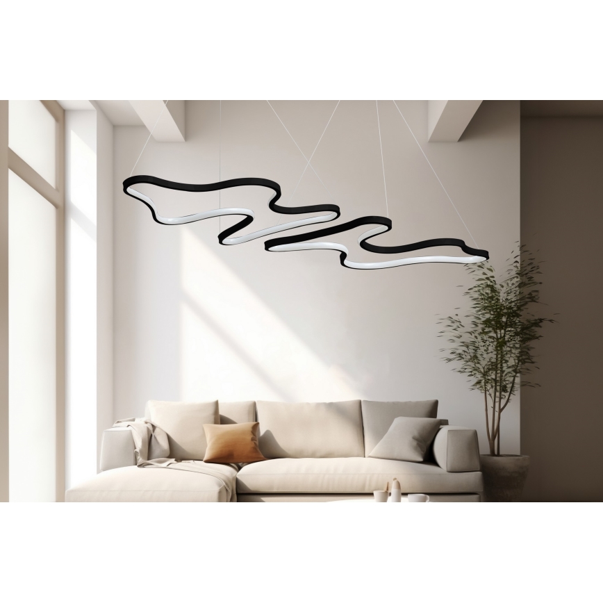 LED-kroonluchter met kabel DUPLE ARTISAN LED/80W/230V 6500K zwart