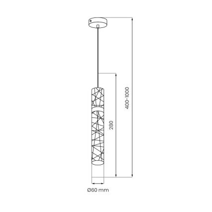 LED-kroonluchter met kabel LAGOS LED/8W/230V goudkleurig