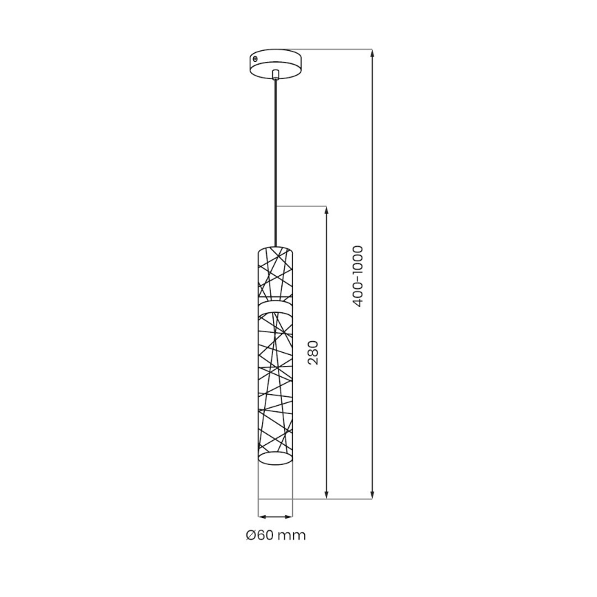 LED-kroonluchter met kabel LAGOS LED/8W/230V goudkleurig